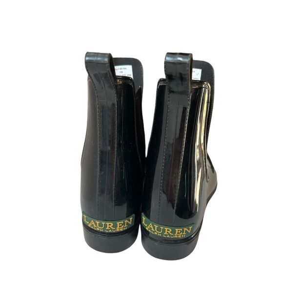 LRL Ralph Lauren Tally Bo Rai Black Rubber Ankle Rain Boots Size 10 B - Picture 5 of 7